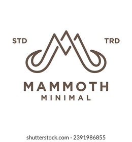 Mammoth M initial letter design template