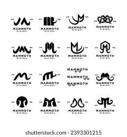 Mammoth M initial letter design template