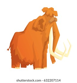 Mammoth, mammal ice age extinct animal, colorful vector illustration