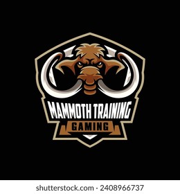 Mammoth Mascot Gaming Logo Design. Vector illustration