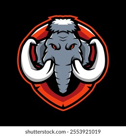 mammoth mascot logo design with modern illustration concept style for badge, emblem and t shirt printing. Elephant illustration for sport and esport team