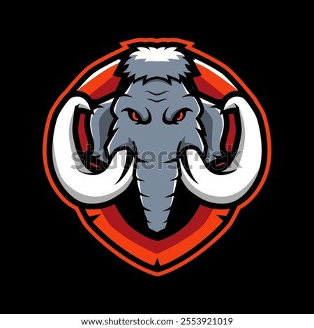 mammoth mascot logo design with modern illustration concept style for badge, emblem and t shirt printing. Elephant illustration for sport and esport team