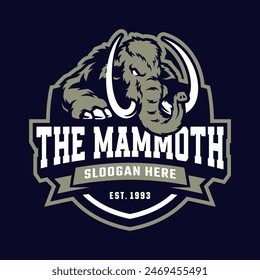 Mammoth mascot logo design template