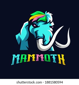 Mammot-Logo-Design-Vektorgrafik mit LGBT-Stil