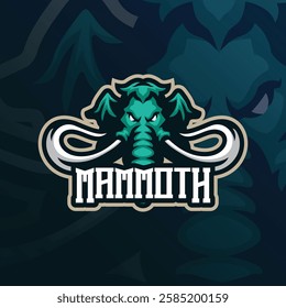 Mammoth mascot logo design vector with modern illustration concept style for badge, emblem and t shirt printing. Mammoth head illustration.