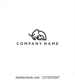 mammoth outline logo vector black white