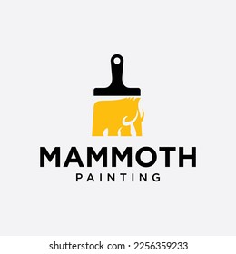 Mammoth and paint brush logo