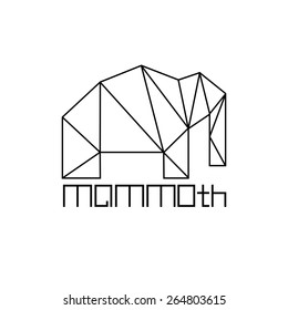 mammoth in polygon line craft style