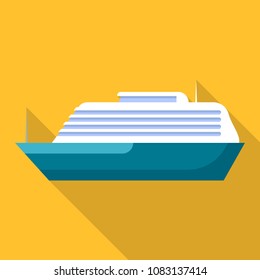 Mammoth ship icon. Flat illustration of mammoth ship vector icon for web design