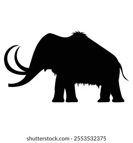 Mammoth Silhouette Icon for Prehistoric and Wildlife Themes