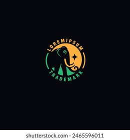 mammoth silhouette logo design vector illustration