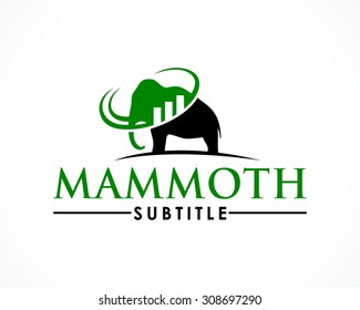 Mammoth silhouette vector logo design