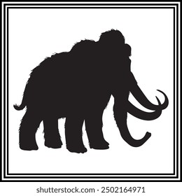 Mammoth silhouette vector ,wildlife animal illustration.