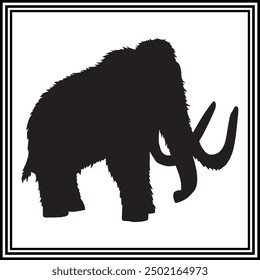 Mammoth silhouette vector ,wildlife animal illustration.