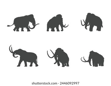 Mammoth silhouettes, Woolly mammoth silhouette