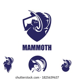 Mammoth symbol bundle set vector illustrations