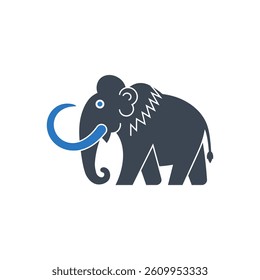 Mammoth with trunk Icon On White Background