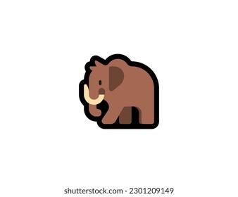 Mammoth vector icon on a white background. Mammoth emoji illustration. Isolated Mammoth vector emoticon