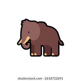 Ícone isolado do vetor mamute. Ilustração de emojis de mamute.