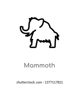 mammoth vector line icon. Simple element illustration. mammoth outline icon from stone age concept. Can be used for web and mobile