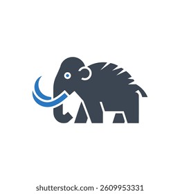 Mammoth walking Icon On White Background