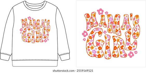  Mam's Girl t shirt graphic design vector illustration