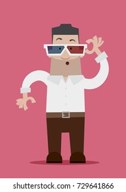 Man with 3D Glasses