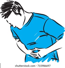 man with abdominal stomach pain vector