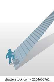 Mann, der kurz davor steht, gerade Treppe zu klettern Vektorgrafik
