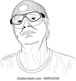 Man abstract digital fun vector portrait.