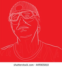 Man abstract digital fun vector portrait.
