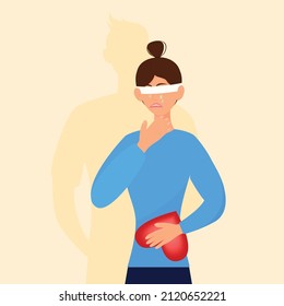 man abuse or psychologically suppresses a woman.Violence against women.Flat vector illustration on a white background