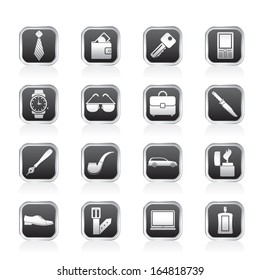 man accessories icons and objects- vector illustration