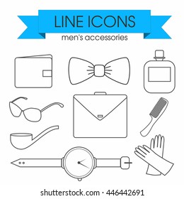 man accessories icons and objects- vector illustration