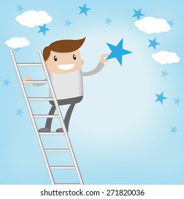 A man achieve to get the star