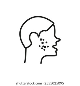 Man acne on face icon Symbol mark in Outline style