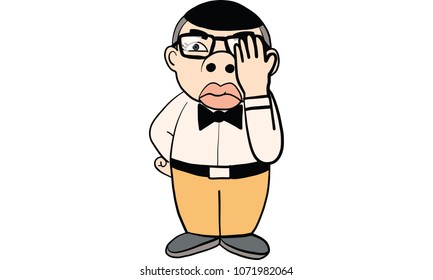 man action cartoon, vector