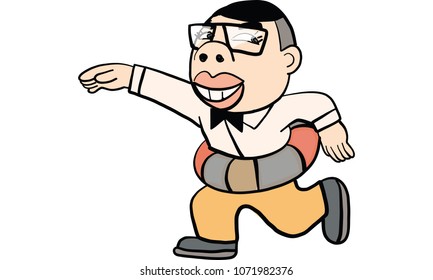 man action cartoon, vector