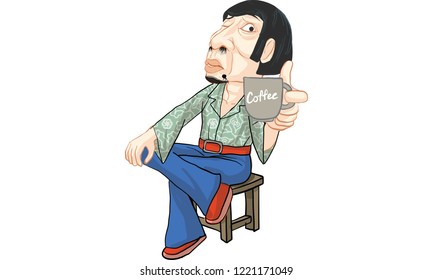 man action cartoon, vector