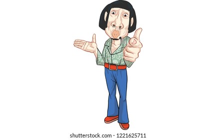 man action cartoon, vector