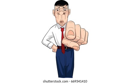 man action, pointing finger