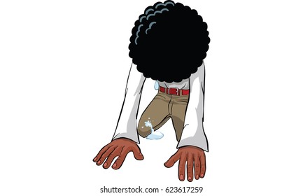 man actions, afro gut,mascot
