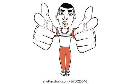 man in actions, man pointing finger
