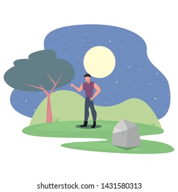 man activity outdoor icon vector ilustration