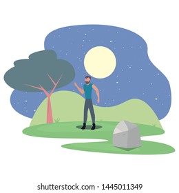 man activity outdoor icon vector ilustration