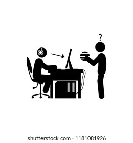 man addiction icon. Element of gamer icon for mobile concept and web apps. Glyph man addiction icon can be used for web and mobile on white bakgorund