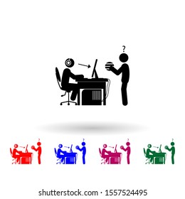 Man addiction multi color icon. Simple glyph, flat vector of gamer icons for ui and ux, website or mobile application