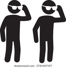Man adjusting sunglasses silhouettes in sun. Summer vibes with cool shades silhouette.