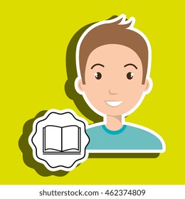 man adul young book vector illustrationeps 10