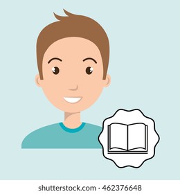 man adul young book vector illustrationeps 10